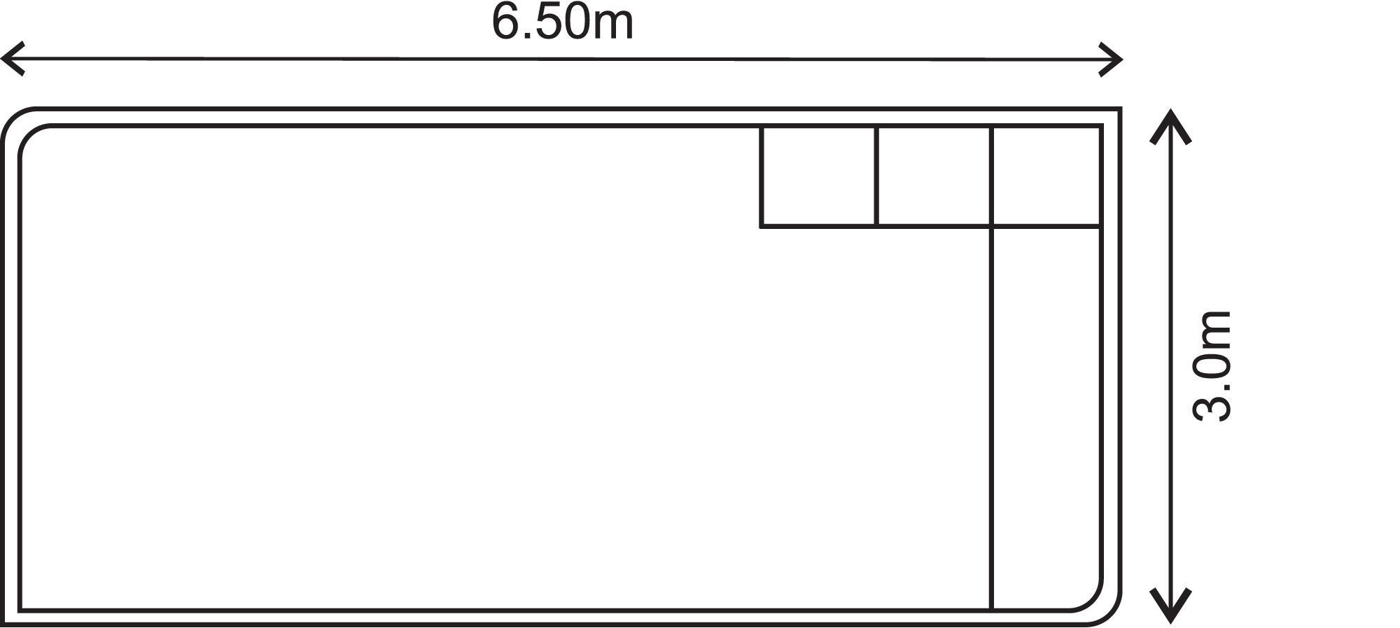 6.5m x 3.0m